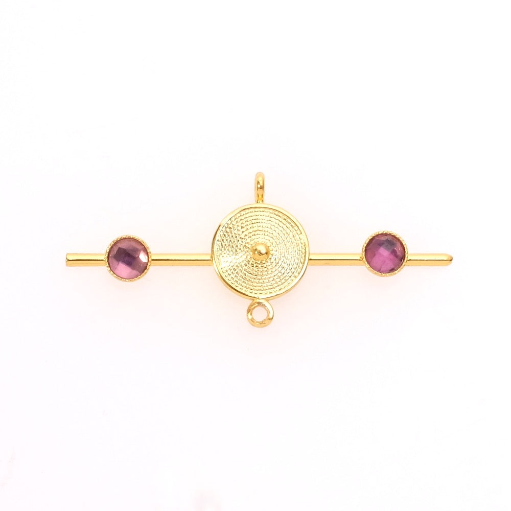 Pendentif ethnique pour cabochon 4mm en laiton Doré à l'or fin 24K Premium