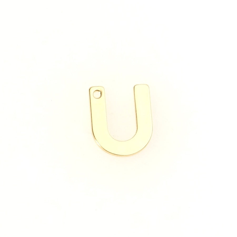 Pendentif Lettre U en acier inoxydable 304 Doré 18K