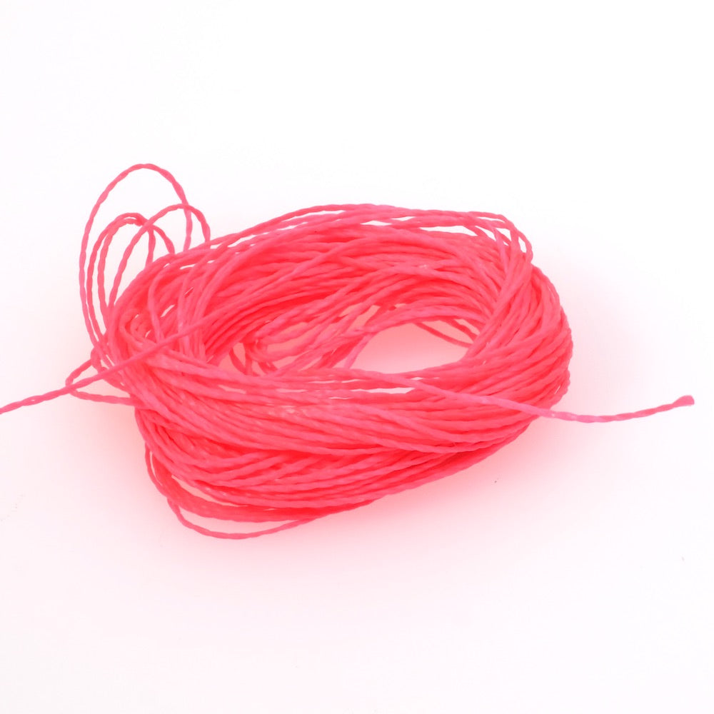 Bobine de fil ciré Linhasita 0,5mm pour micro macramé - Rose Fluo