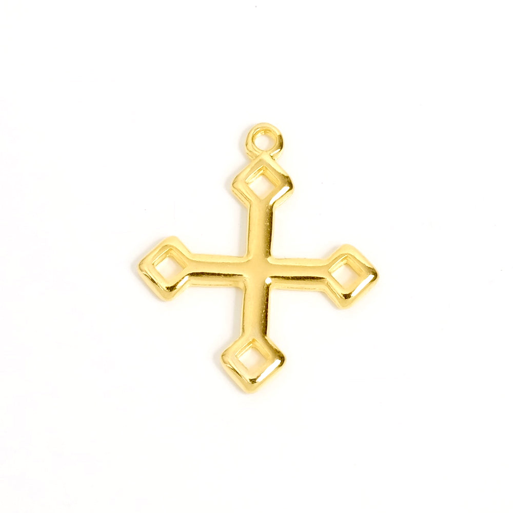 Pendentif croix en Zamak Or 24k