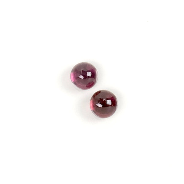 2 Cabochons de pierre naturelle Rond 4mm Grenat