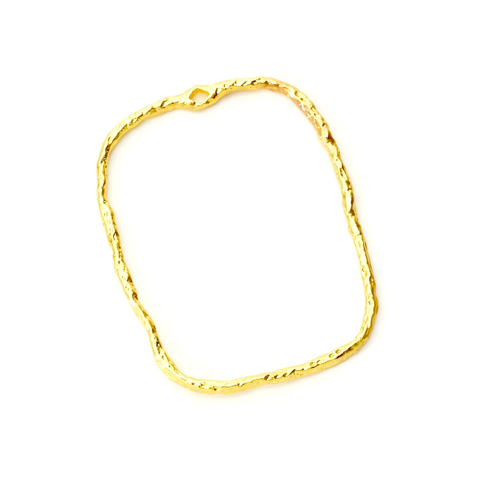 Pendentif rectangle texturé en laiton Doré à l&#39;or fin 24K