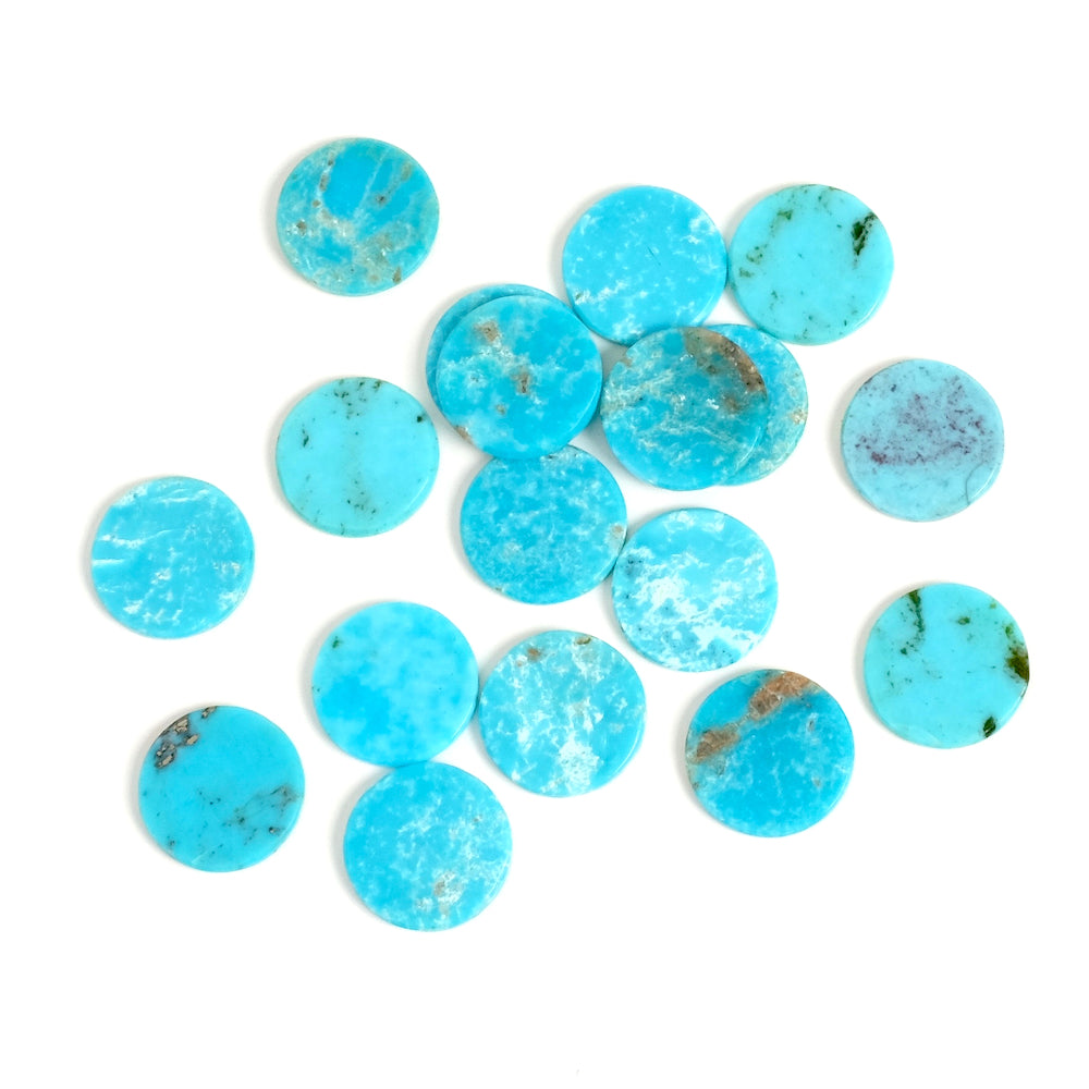 Cabochon pierre naturelle Plat 12mm Turquoise Arizona