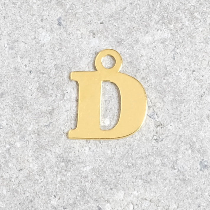 Pendentif lettre D en argent 925 doré à l&#39;or 24K