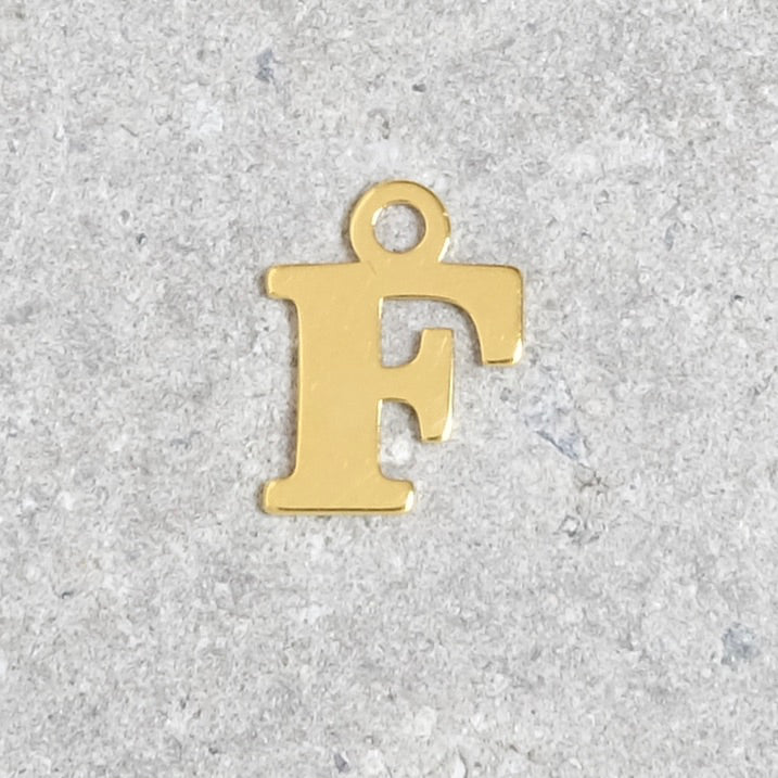 Pendentif lettre F en argent 925 doré à l'or 24K