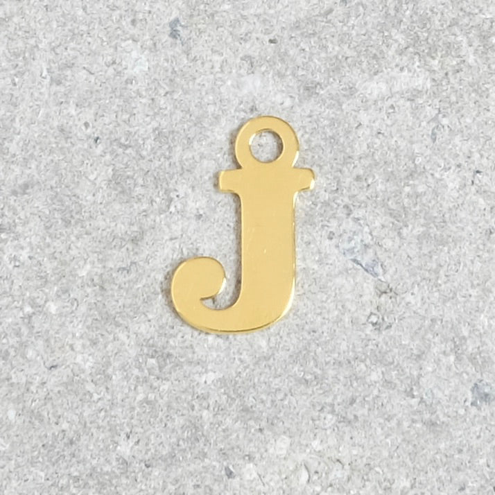 Pendentif lettre J en argent 925 doré à l'or 24K