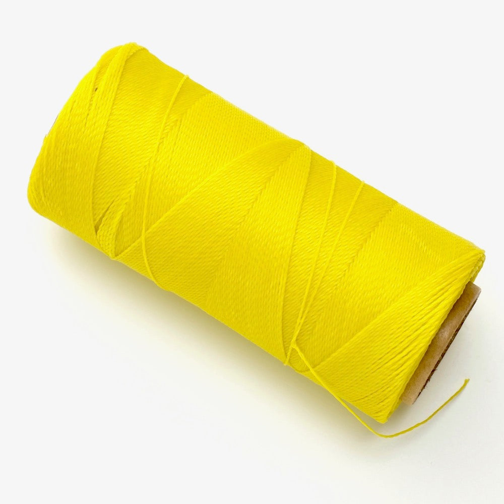 Bobine de fil ciré Linhasita 0,5mm pour micro macramé - Citron