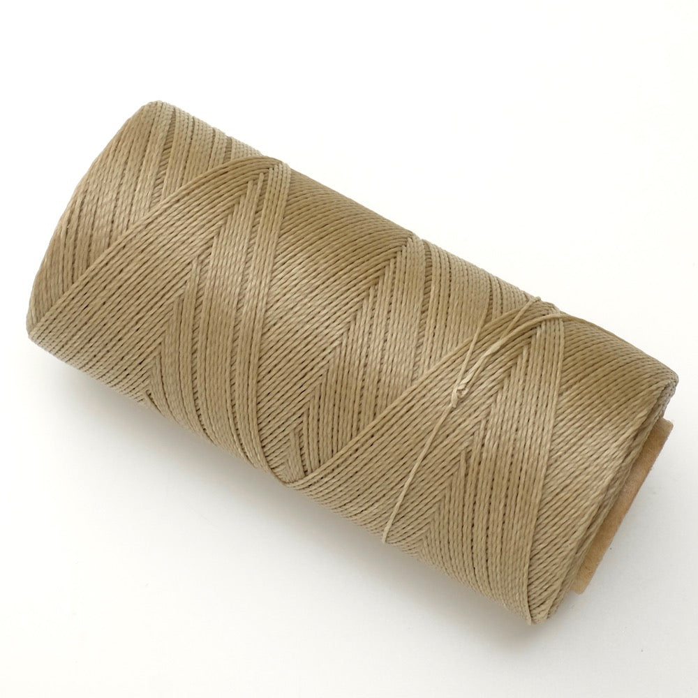 Bobine de fil ciré Linhasita 0,5mm pour micro macramé - Beige Ficelle