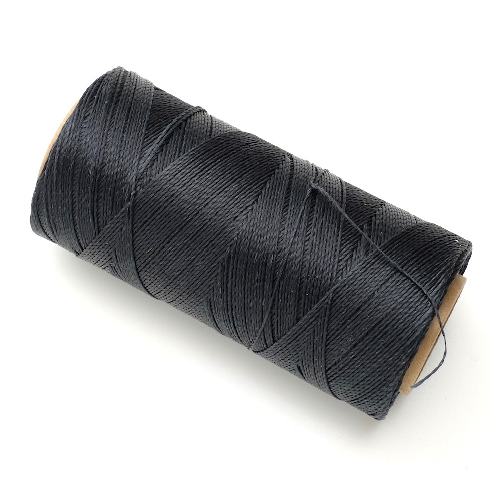 Bobine de fil ciré Linhasita 0,5mm pour micro macramé - Anthracite