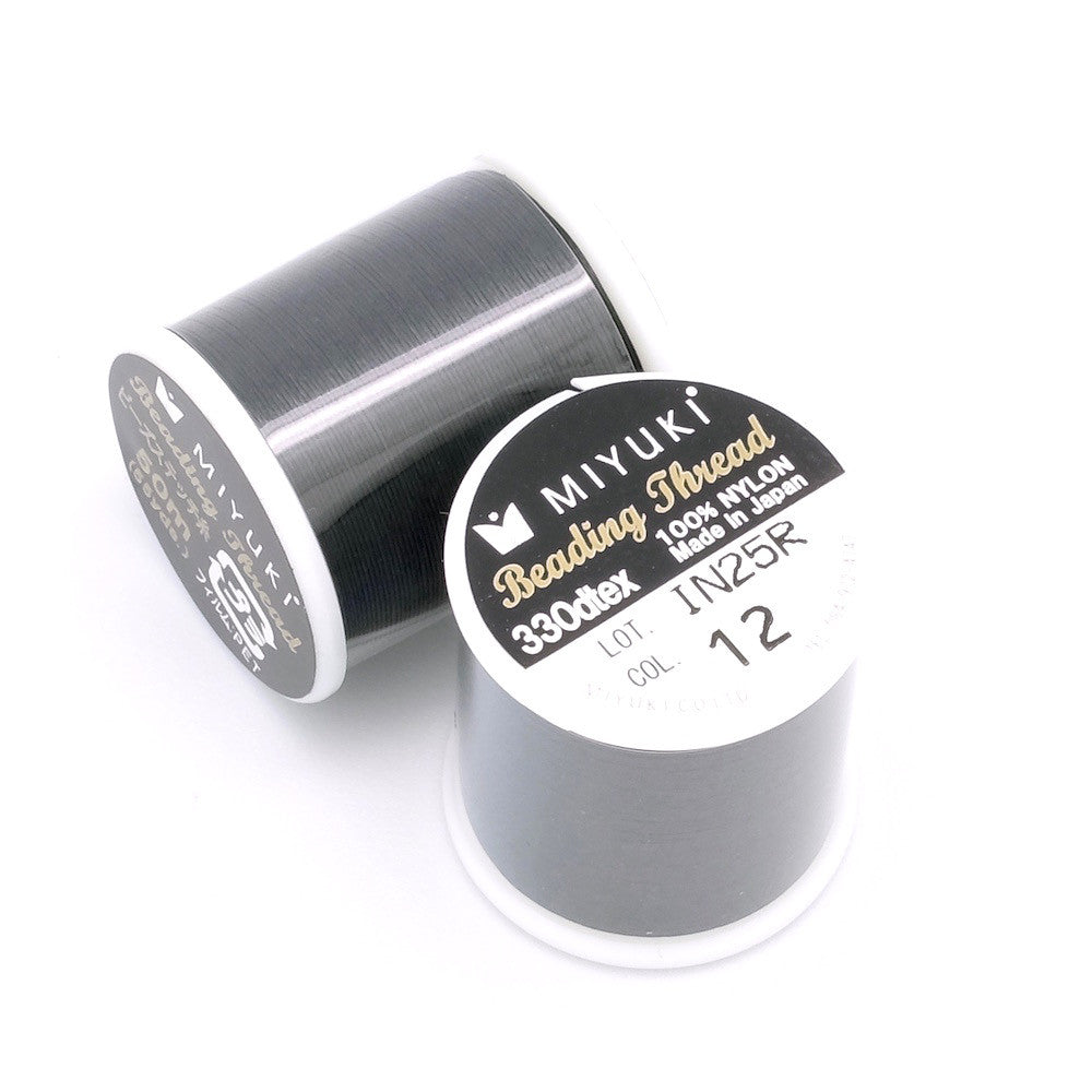 Bobine de 50 mètres de fil nylon Miyuki Beading thread 0,25mm Noir N°12