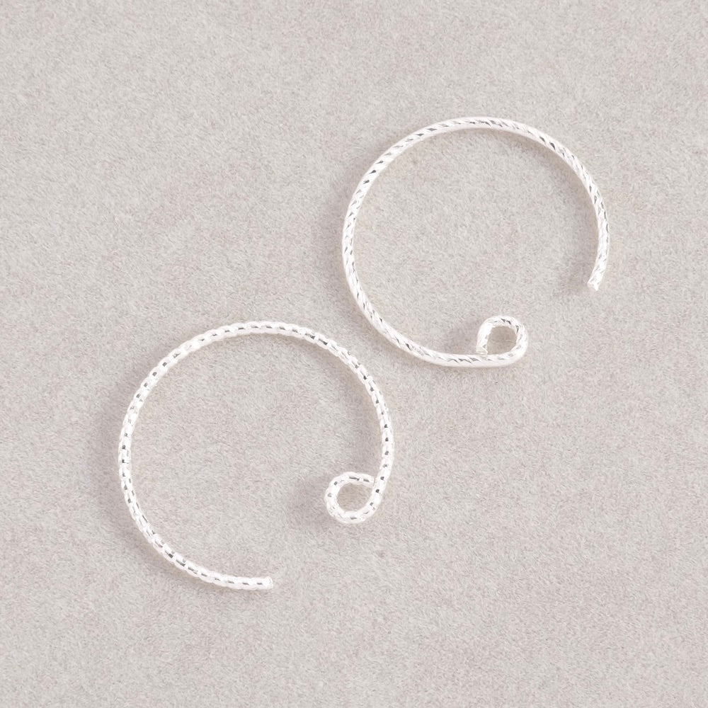 Boucles d'oreilles Crochets ronds en laiton Argenté 925 Premium, la paire