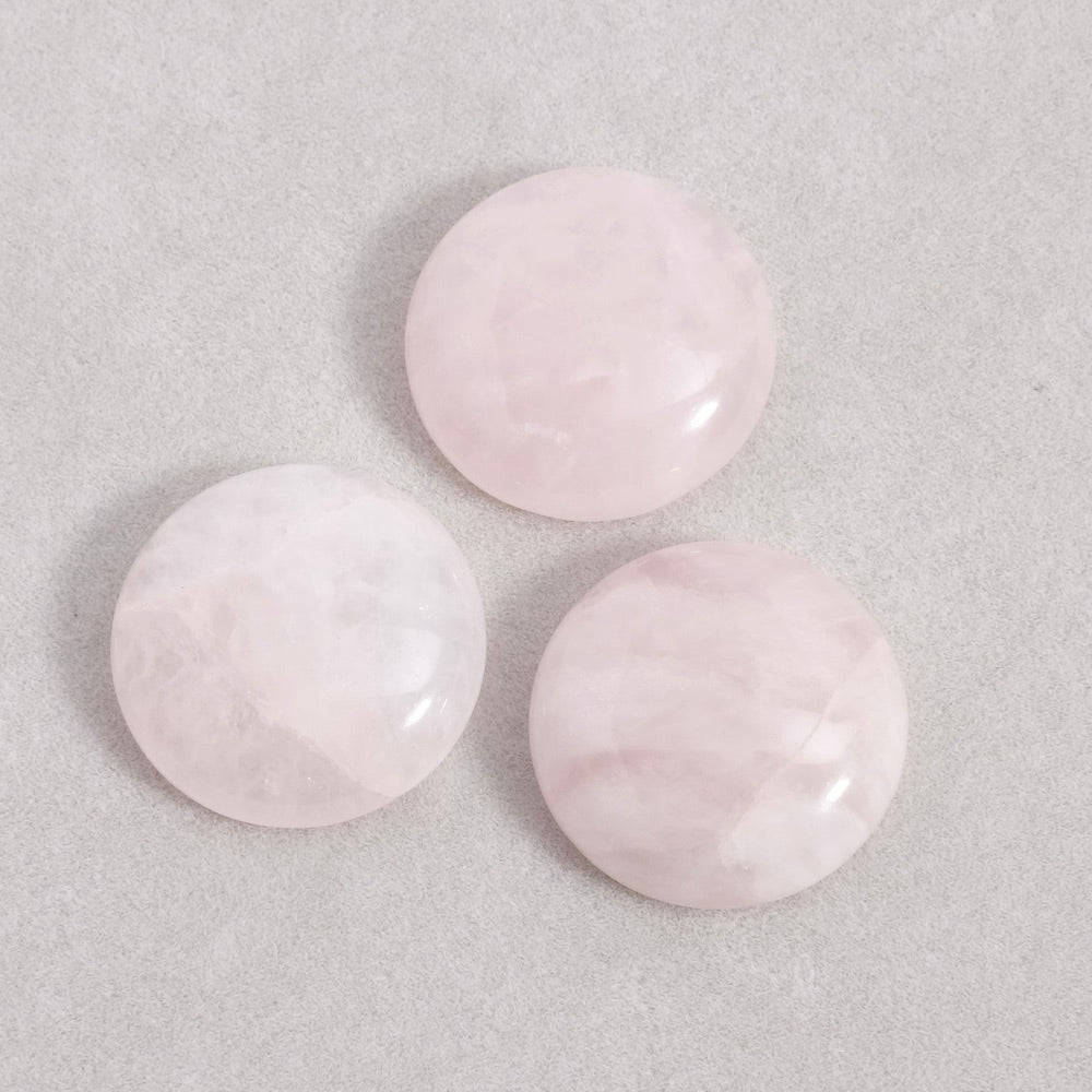 Cabochon pierre naturelle Rond 20mm Quartz rose