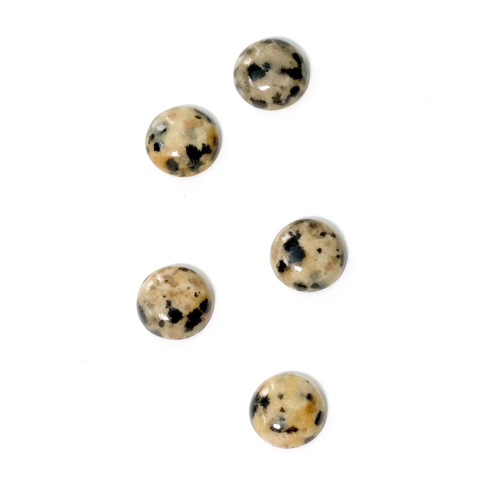 Cabochon pierre naturelle 8mm Jaspe Dalmatien