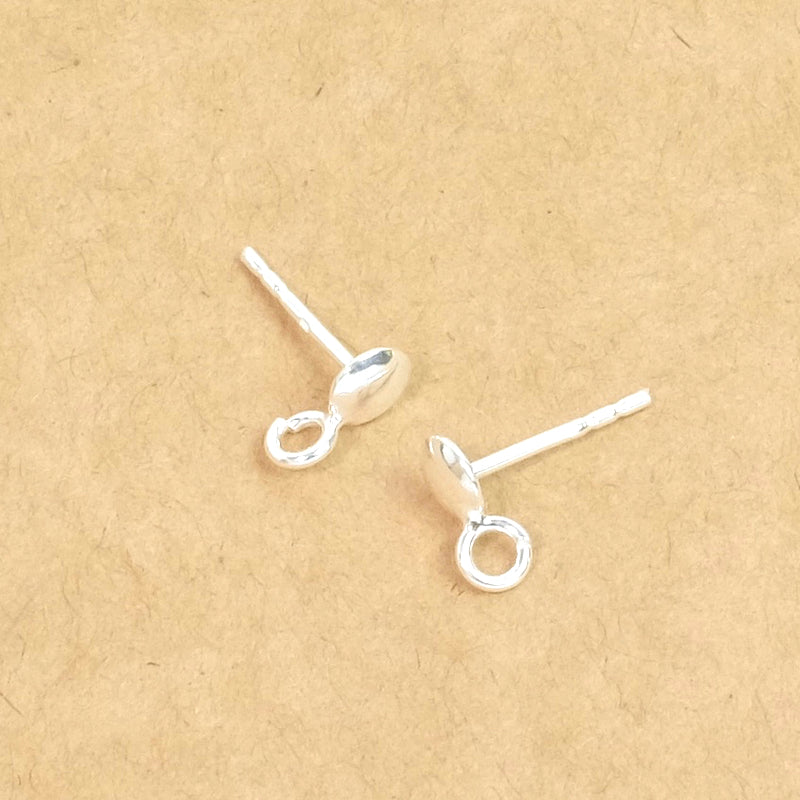 2 Boucles d'oreilles clous en argent massif 925